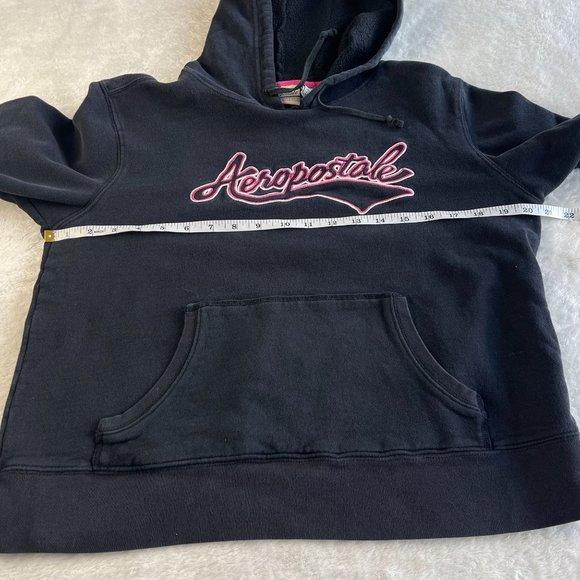 Aeropostale Y2K VTG Embroidered Oversized‎ Hoodie Womens Size S Black Spellout - Picture 5 of 14